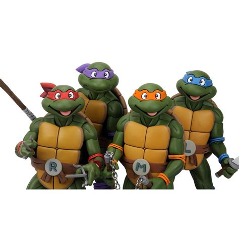 neca ninja turtles 1/4 scale|neca tmnt cartoon figures.